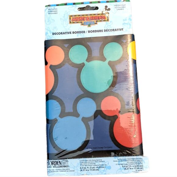 DISNEY Retro Mickey Ears Decorative Wallpaper Border - Picture 1 of 6